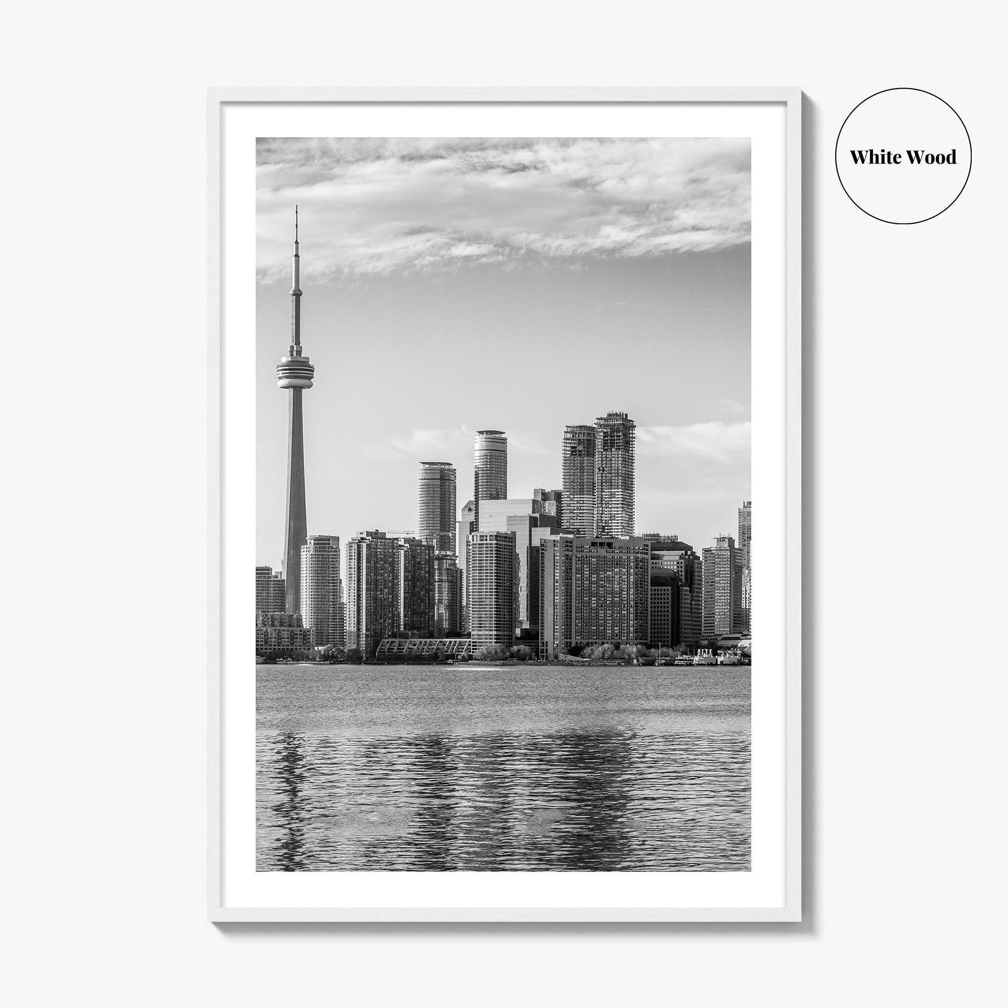 Toronto Skyline Black and White Fine Art Photo Print, Wall Poster, Ontario Canada