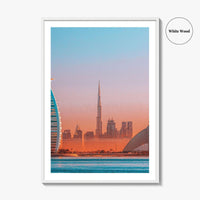 Dubai Skyline Fine Art Photo Print, Jumeirah Beach, United Arab Emirates, UAE, Poster