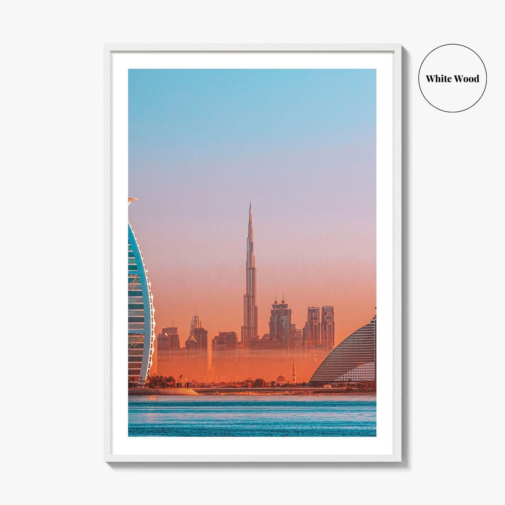 Dubai Skyline Fine Art Photo Print, Jumeirah Beach, United Arab Emirates, UAE, Poster