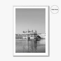 Golden Temple Amritsar Black and White Fine Art Photo Print, Harmandir Sahib India Poster