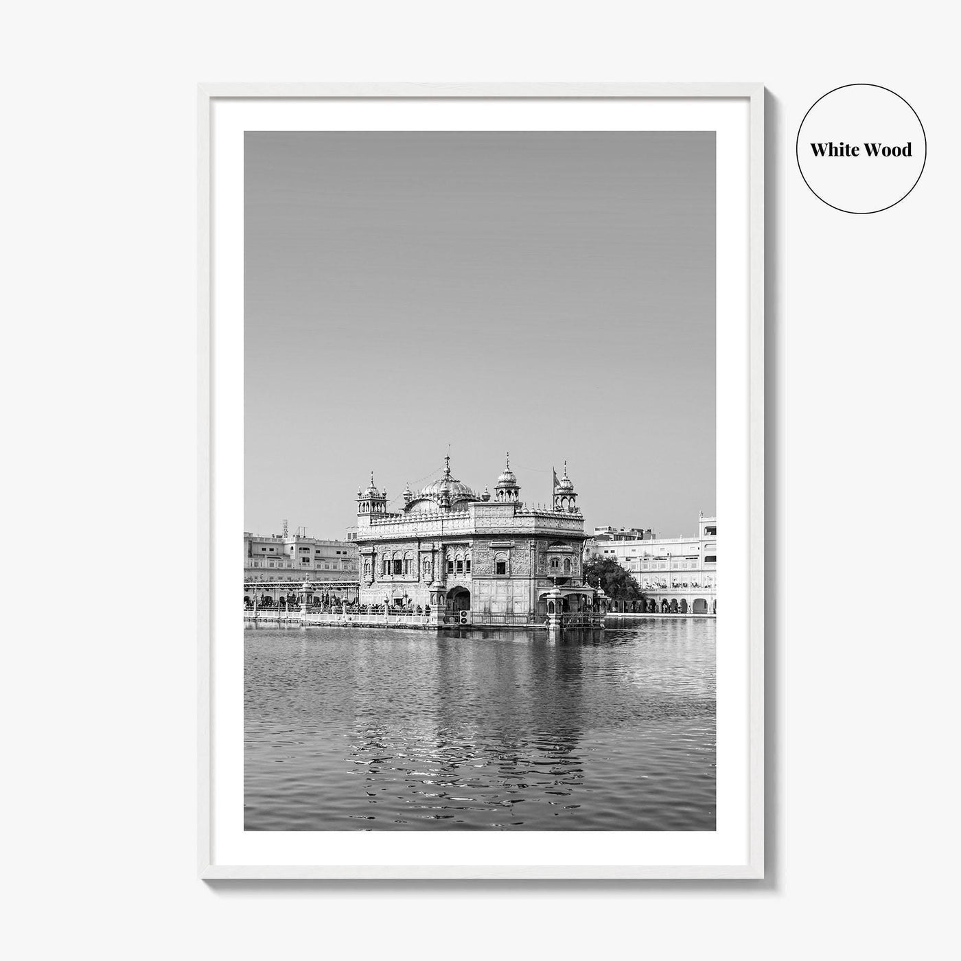 Golden Temple Amritsar Black and White Fine Art Photo Print, Harmandir Sahib India Poster