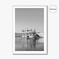 Golden Temple Amritsar Black and White Fine Art Photo Print, Harmandir Sahib India Poster