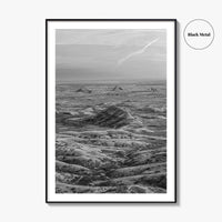 Badlands National Park Black and White Fine Art Photo Print, South Dakota Panorama Poster