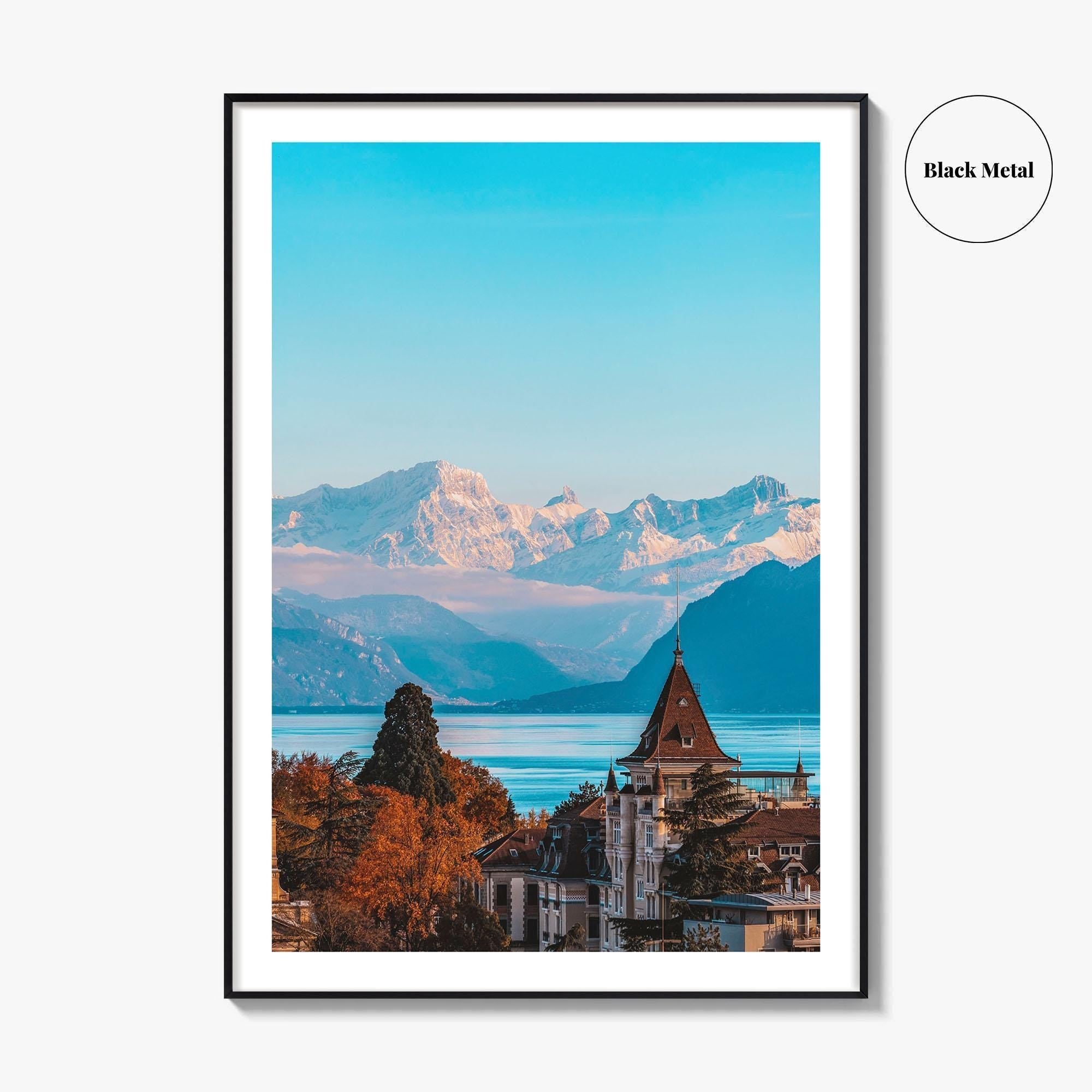 Lausanne Fine Art Photo Print, Lake Geneva, Vaud Switzerland Poster, Lac Leman, French Alps