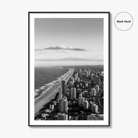 Gold Coast Black and White Fine Art Photo Print, Broadbeach, Queensland Australia Wall Decor