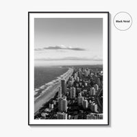 Gold Coast Black and White Fine Art Photo Print, Broadbeach, Queensland Australia Wall Decor