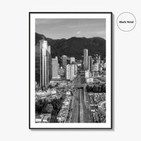 Bogota Skyline Black and White Fine Art Photo Print, Colombia Poster, International Center Downtown