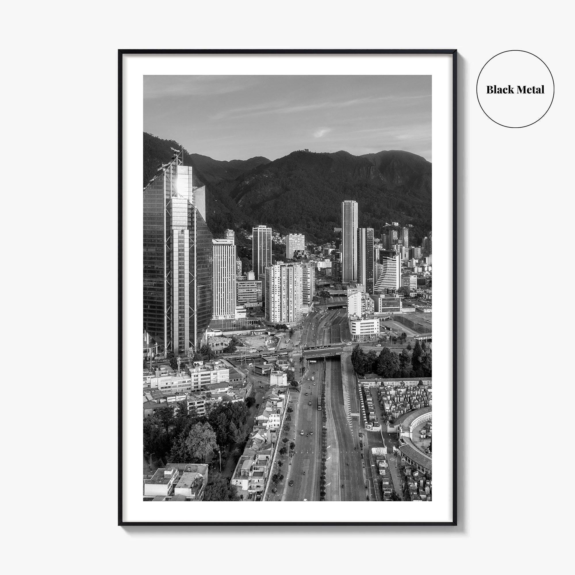 Bogota Skyline Black and White Fine Art Photo Print, Colombia Poster, International Center Downtown