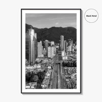 Bogota Skyline Black and White Fine Art Photo Print, Colombia Poster, International Center Downtown
