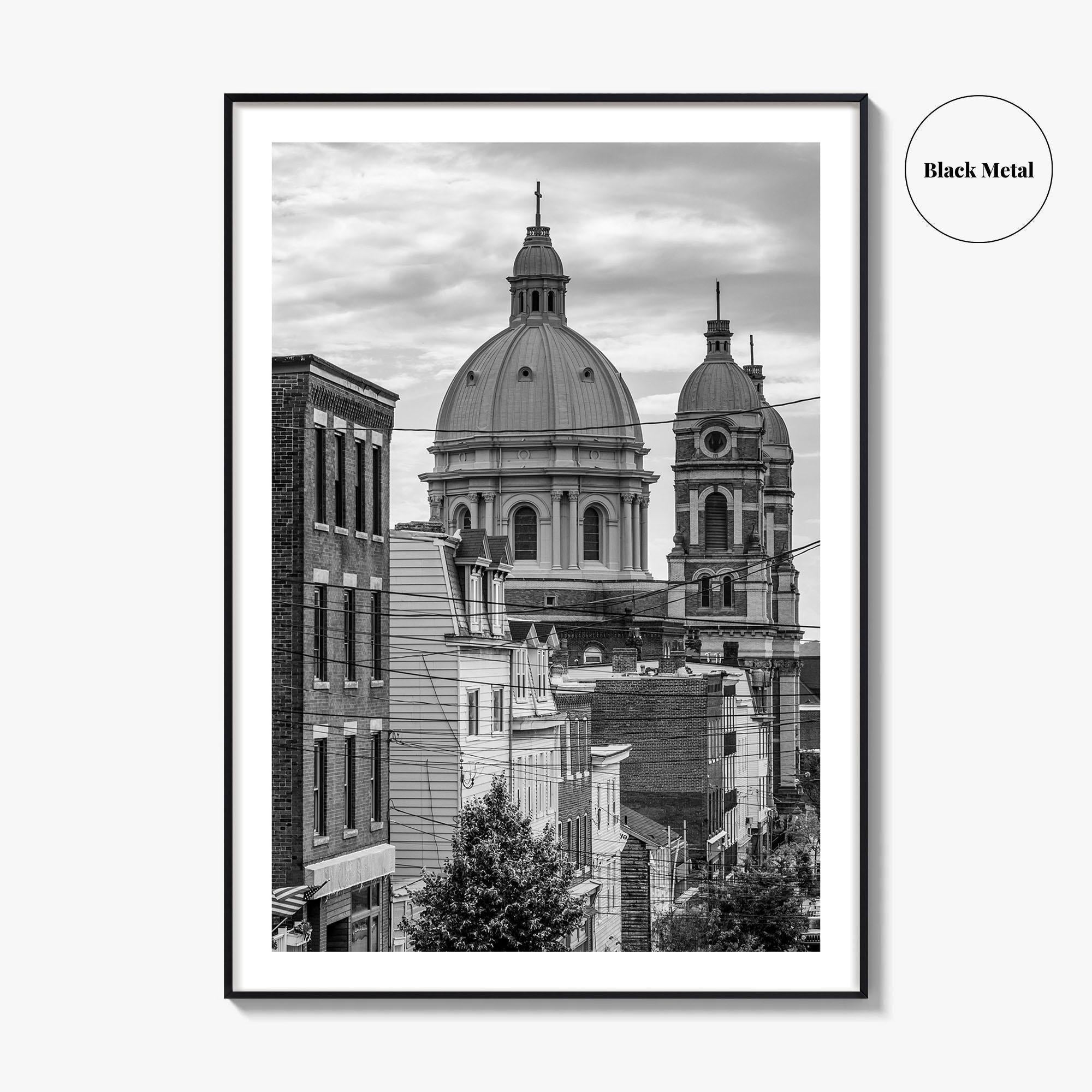 Pittsburgh Black and White Fine Art Photo Print, Polish Hill Church Poster