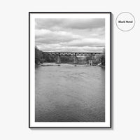 Paris Ontario Black and White Fine Art Photo Print, Grand River Bridge Canada Poster