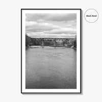 Paris Ontario Black and White Fine Art Photo Print, Grand River Bridge Canada Poster