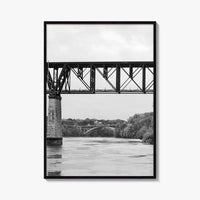 Mississippi River Minneapolis Black and White Fine Art Photo Print, Minnesota Poster