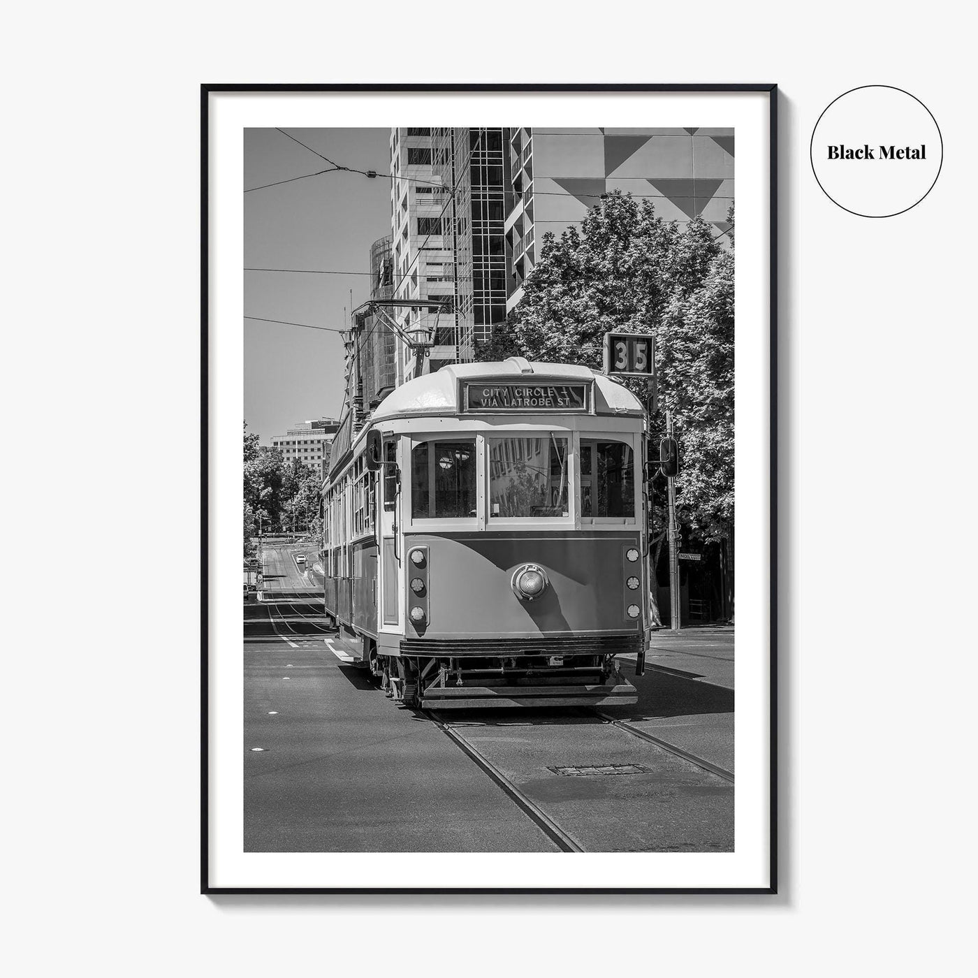 Melbourne Black and White Fine Art Photo Print, Victoria Australia, W Class Tram Poster