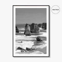Twelve Apostles Black and White Fine Art Photo Print, Australia Poster
