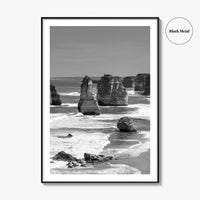 Twelve Apostles Black and White Fine Art Photo Print, Australia Poster