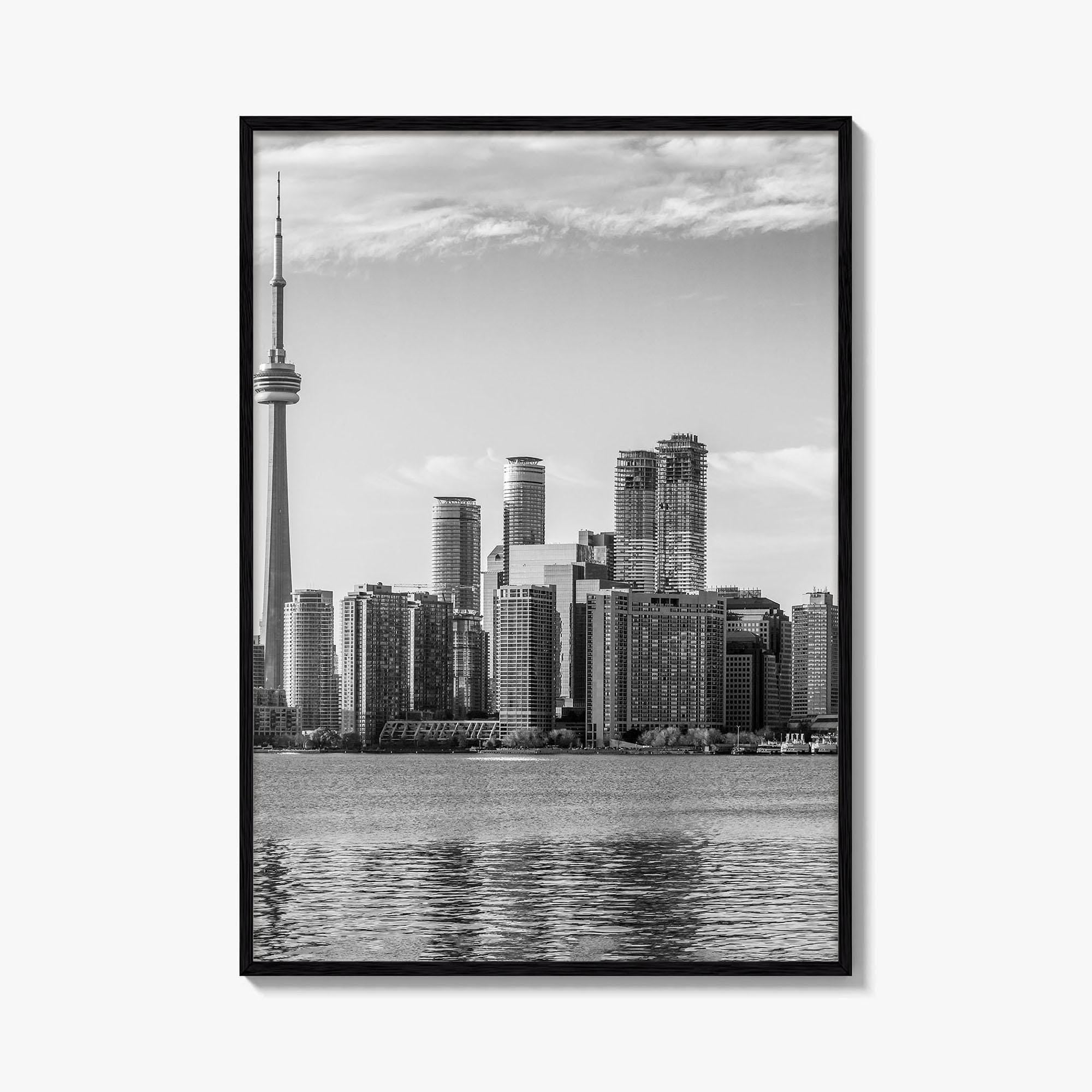 Toronto Skyline Black and White Fine Art Photo Print, Wall Poster, Ontario Canada