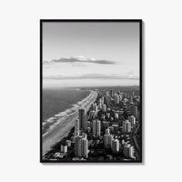 Gold Coast Black and White Fine Art Photo Print, Broadbeach, Queensland Australia Wall Decor