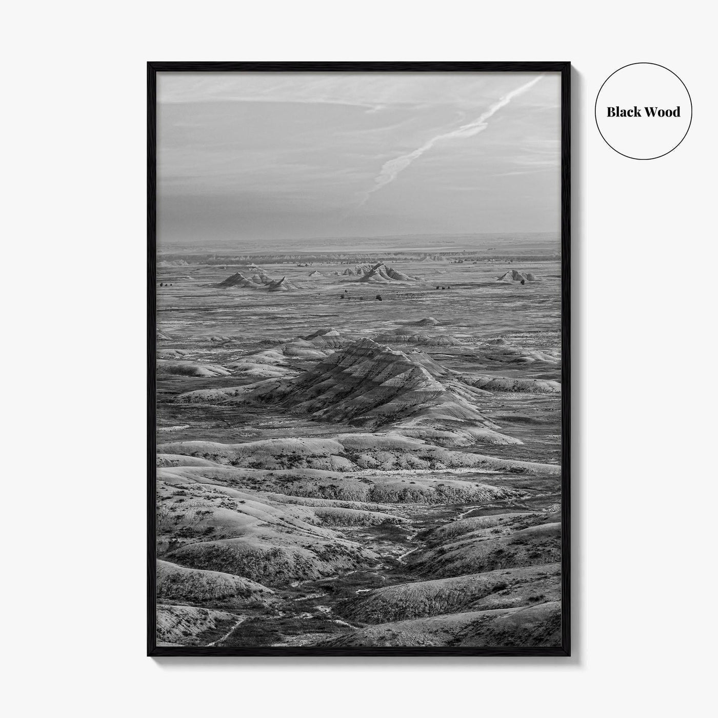 Badlands National Park Black and White Fine Art Photo Print, South Dakota Panorama Poster
