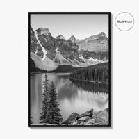 Moraine Lake Black and White Fine Art Photo Print, Banff, Alberta Canada