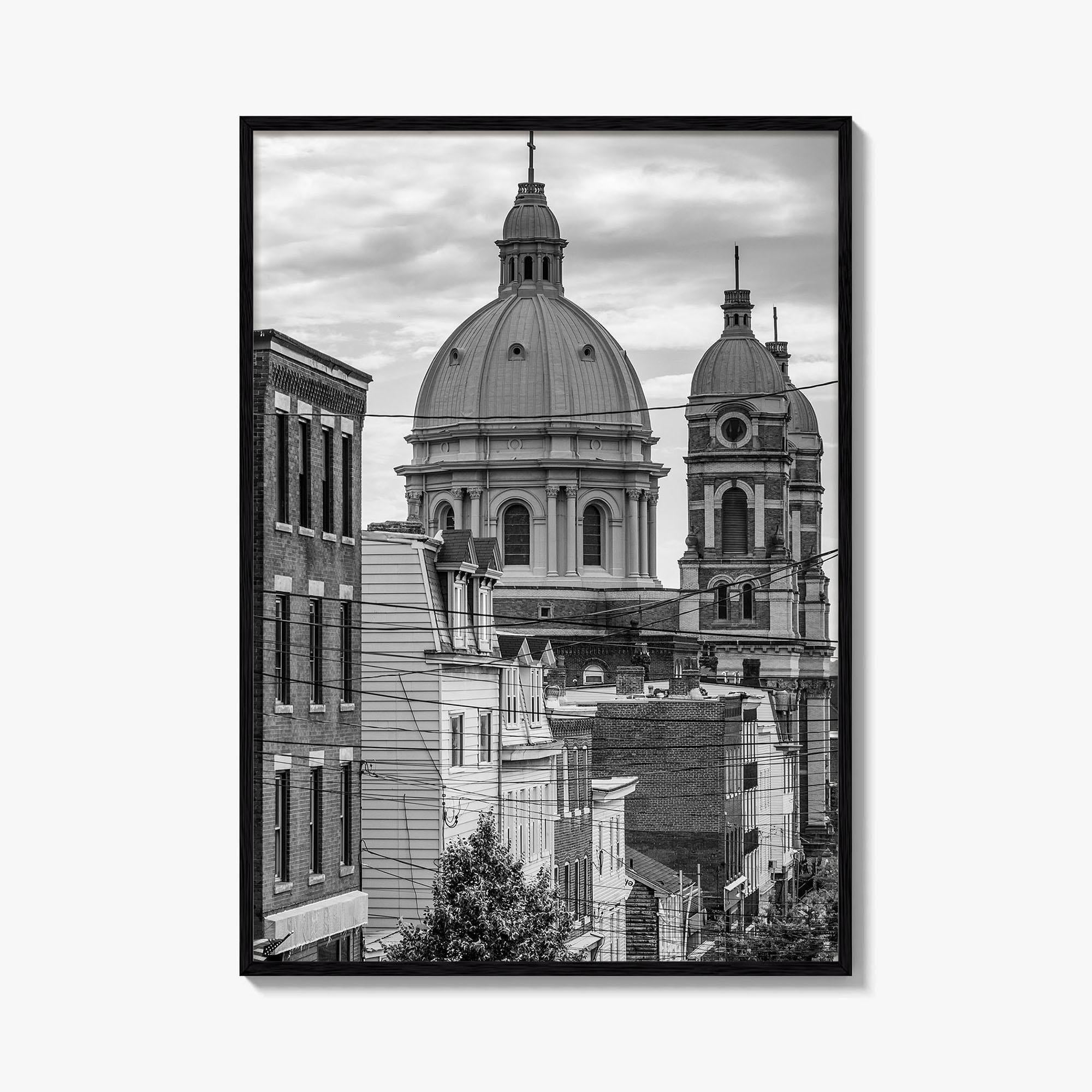 Pittsburgh Black and White Fine Art Photo Print, Polish Hill Church Poster