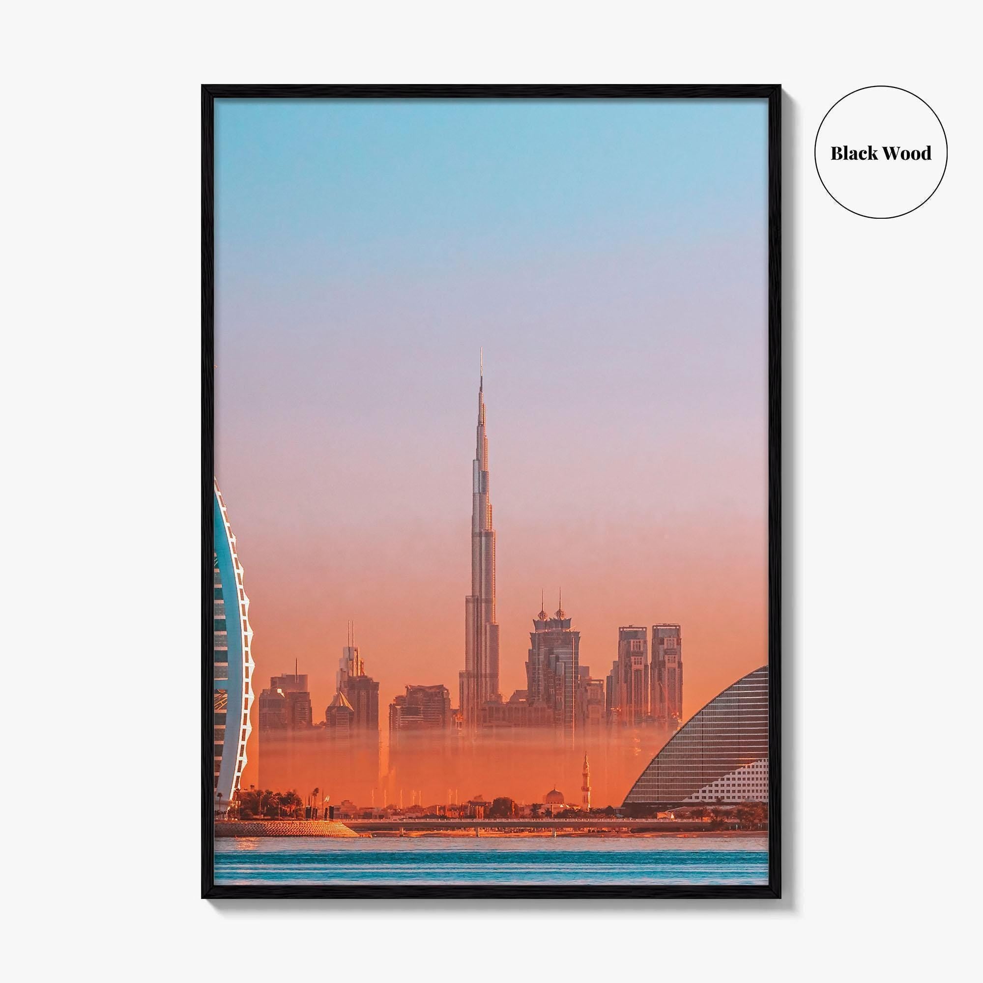 Dubai Skyline Fine Art Photo Print, Jumeirah Beach, United Arab Emirates, UAE, Poster