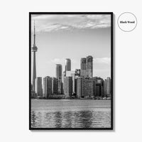 Toronto Skyline Black and White Fine Art Photo Print, Wall Poster, Ontario Canada
