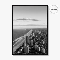 Gold Coast Black and White Fine Art Photo Print, Broadbeach, Queensland Australia Wall Decor