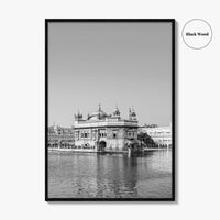 Golden Temple Amritsar Black and White Fine Art Photo Print, Harmandir Sahib India Poster