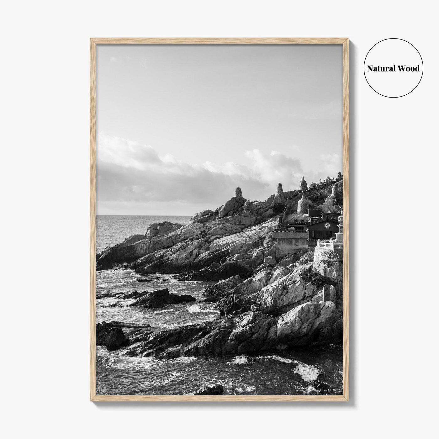 Haedong Yonggungsa Temple Black and White Fine Art Photo Print, Busan South Korea Poster