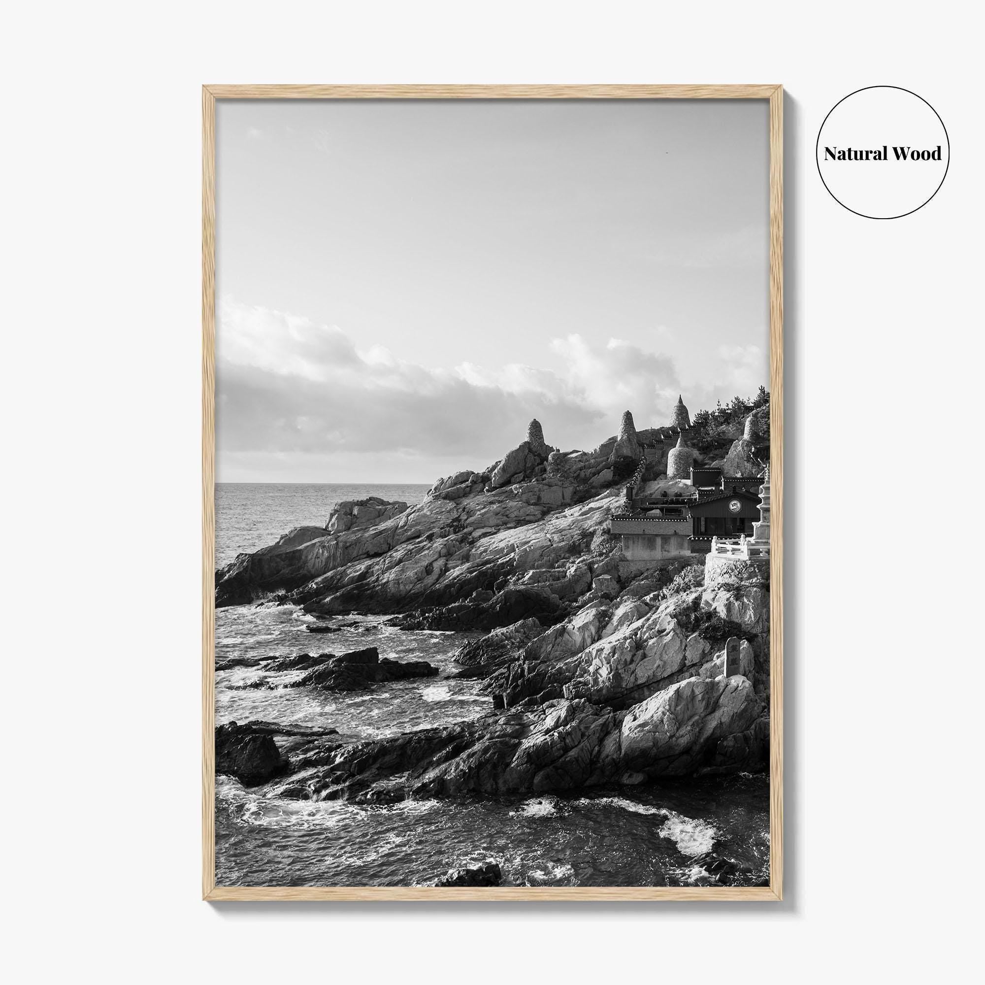 Haedong Yonggungsa Temple Black and White Fine Art Photo Print, Busan South Korea Poster