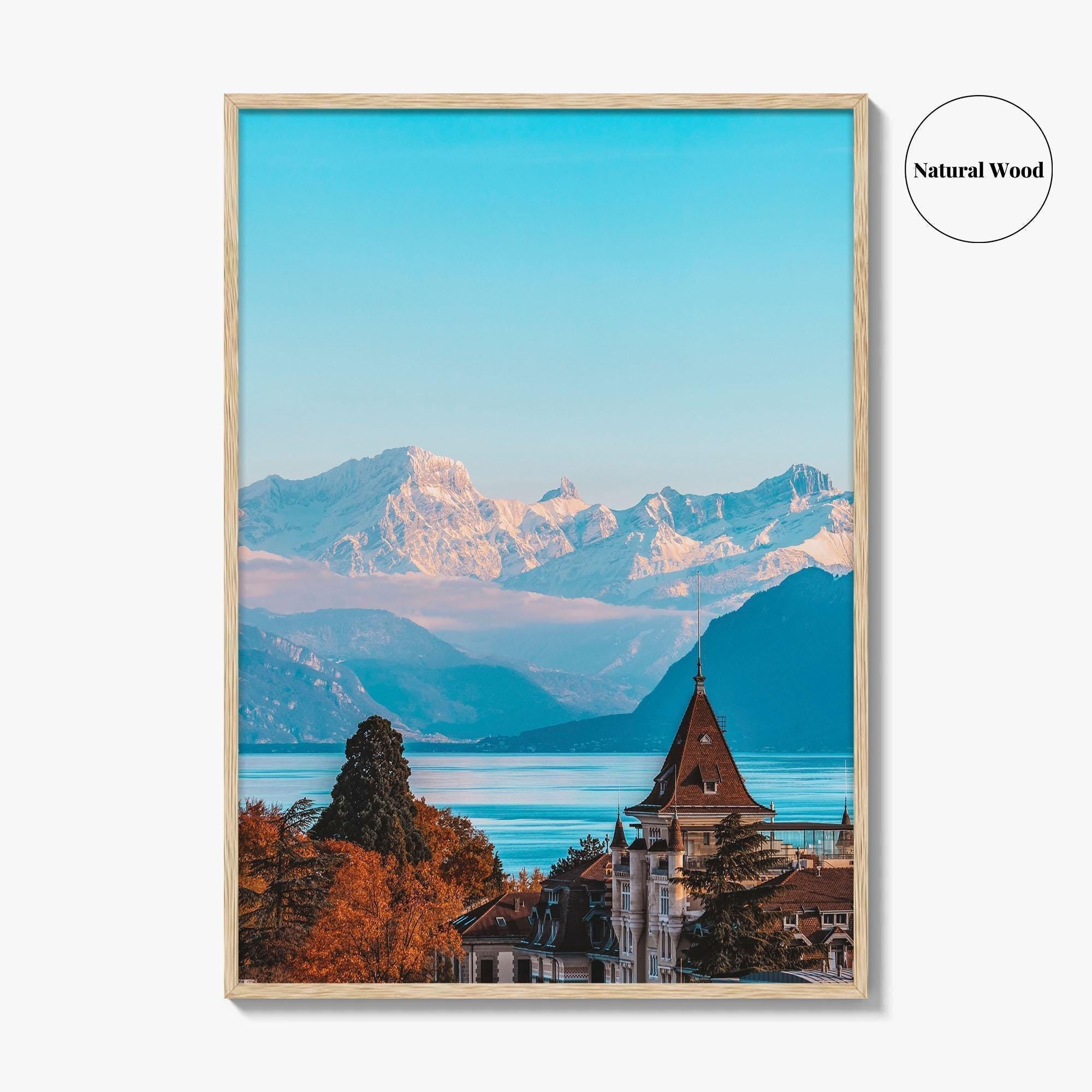Lausanne Fine Art Photo Print, Lake Geneva, Vaud Switzerland Poster, Lac Leman, French Alps