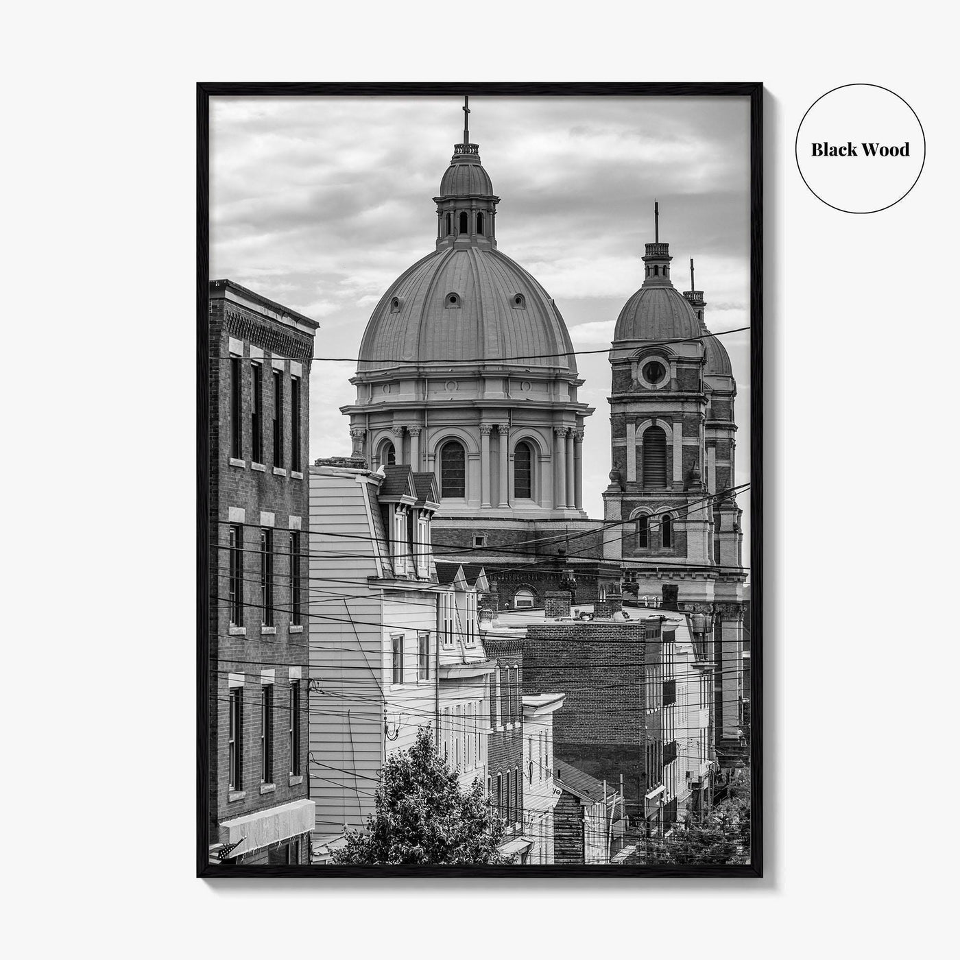 Pittsburgh Black and White Fine Art Photo Print, Polish Hill Church Poster
