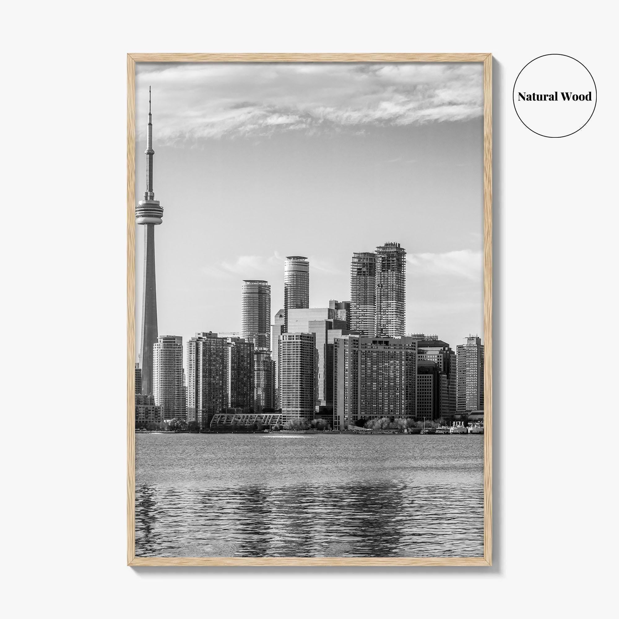 Toronto Skyline Black and White Fine Art Photo Print, Wall Poster, Ontario Canada