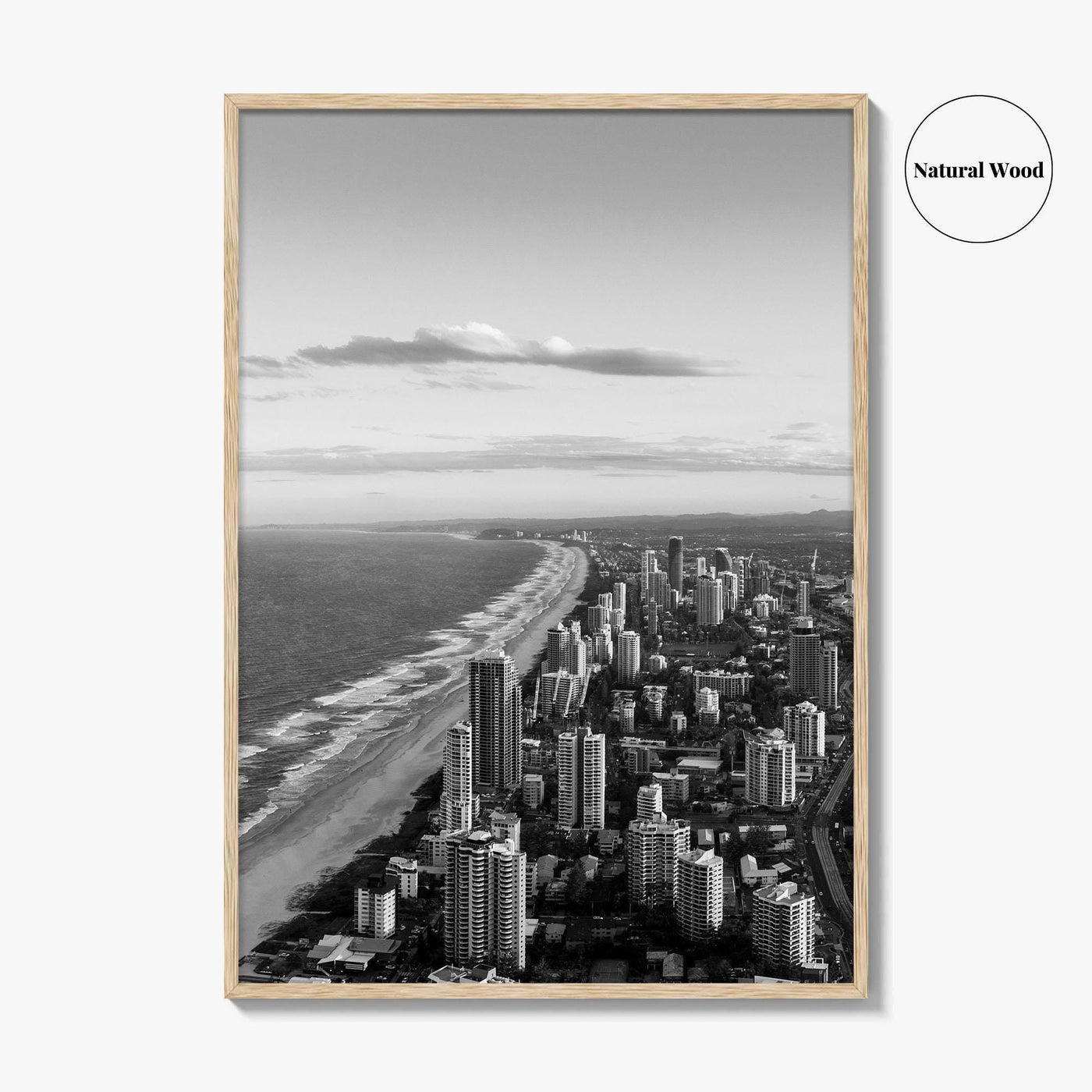 Gold Coast Black and White Fine Art Photo Print, Broadbeach, Queensland Australia Wall Decor