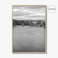 Paris Ontario Black and White Fine Art Photo Print, Grand River Bridge Canada Poster