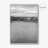 Paris Ontario Black and White Fine Art Photo Print, Grand River Bridge Canada Poster
