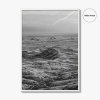 Badlands National Park Black and White Fine Art Photo Print, South Dakota Panorama Poster