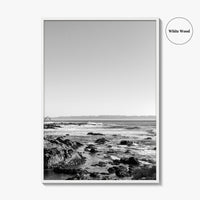 San Luis Obispo Black and White Fine Art Photo Print, Morro Bay Coastline Poster