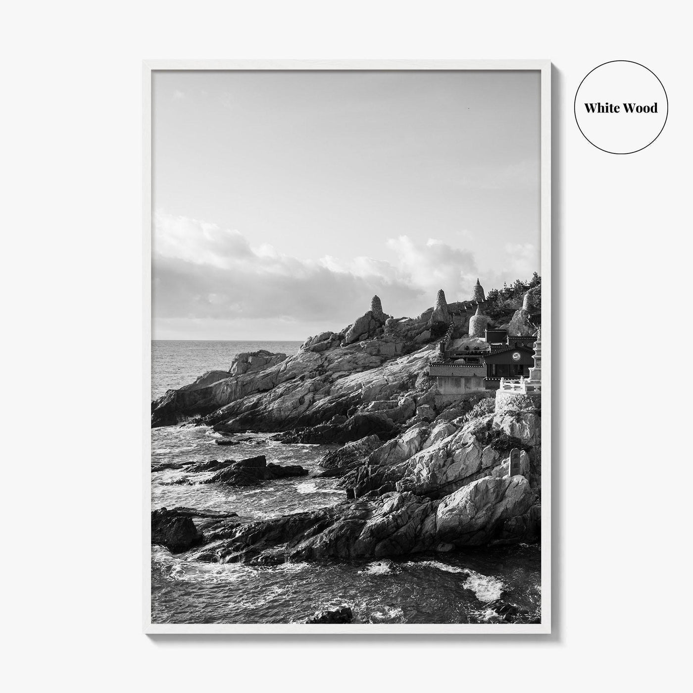 Haedong Yonggungsa Temple Black and White Fine Art Photo Print, Busan South Korea Poster