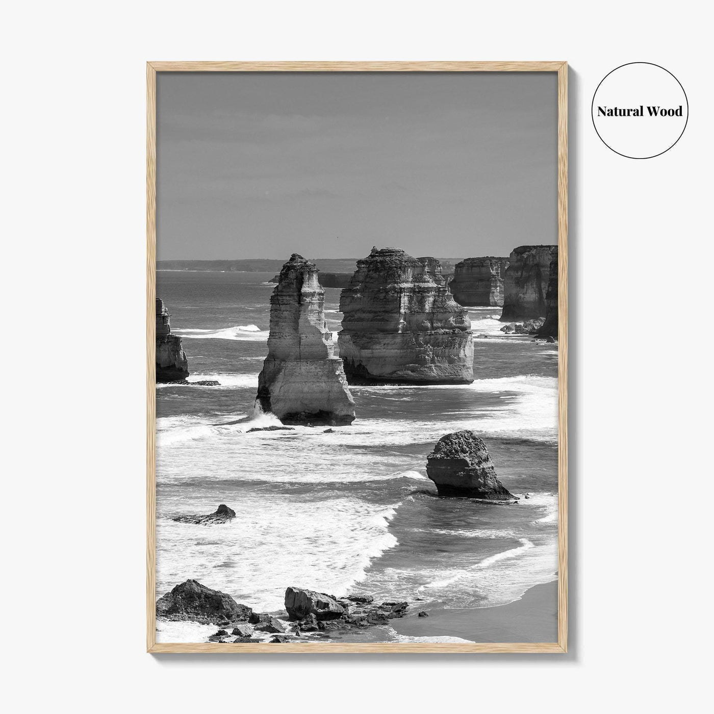 Twelve Apostles Black and White Fine Art Photo Print, Australia Poster