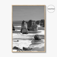 Twelve Apostles Black and White Fine Art Photo Print, Australia Poster
