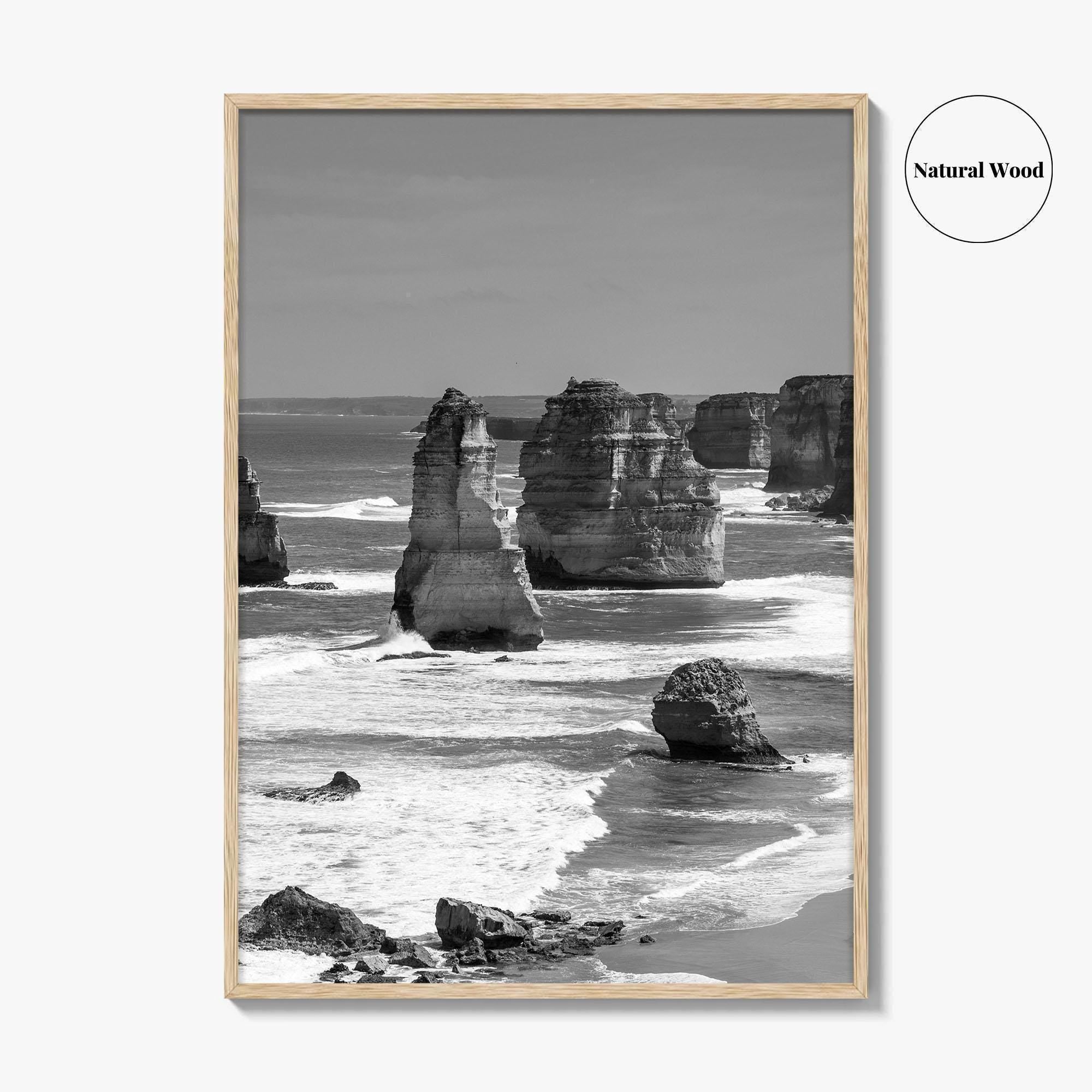 Twelve Apostles Black and White Fine Art Photo Print, Australia Poster