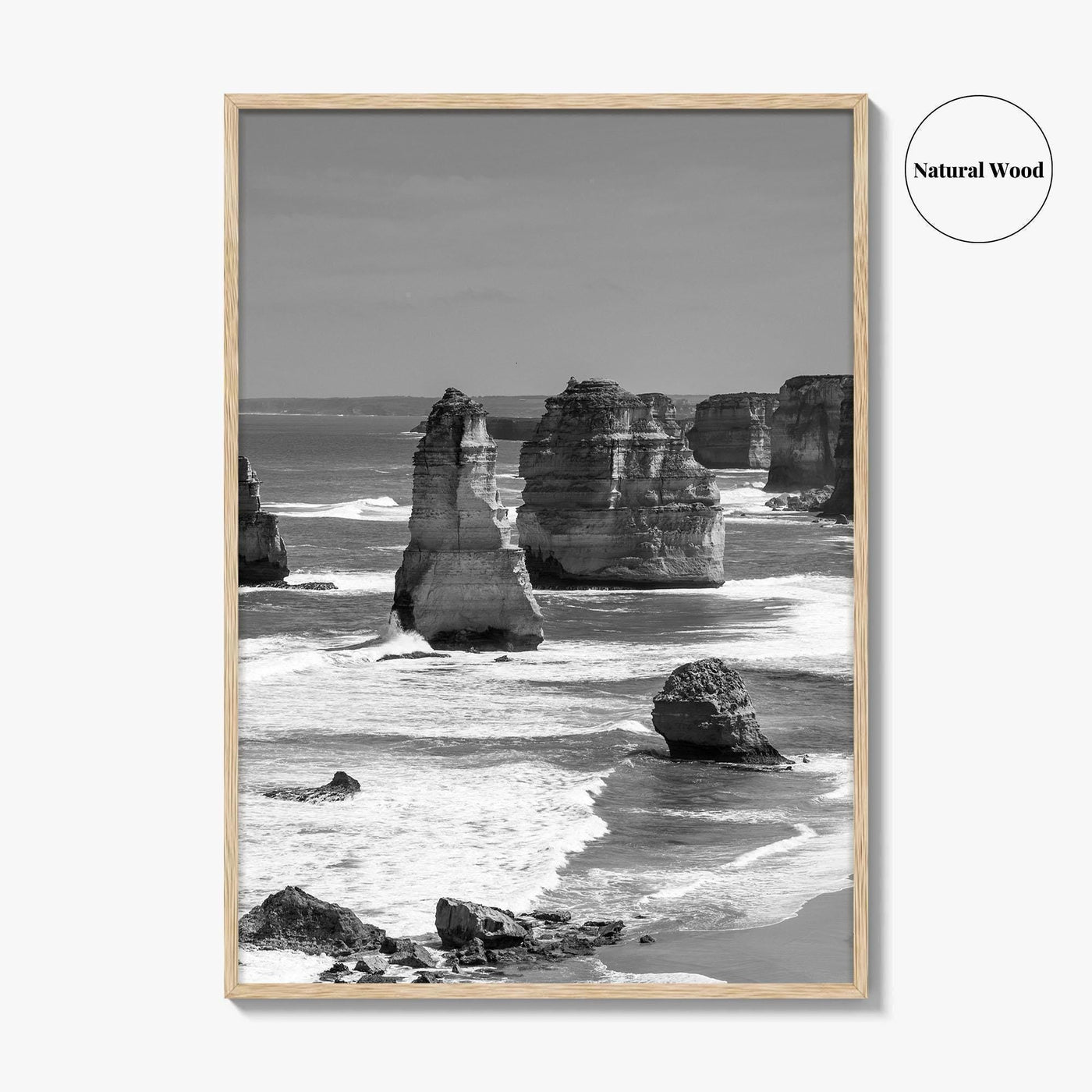 Twelve Apostles Black and White Fine Art Photo Print, Australia Poster