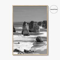 Twelve Apostles Black and White Fine Art Photo Print, Australia Poster