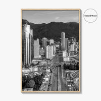 Bogota Skyline Black and White Fine Art Photo Print, Colombia Poster, International Center Downtown