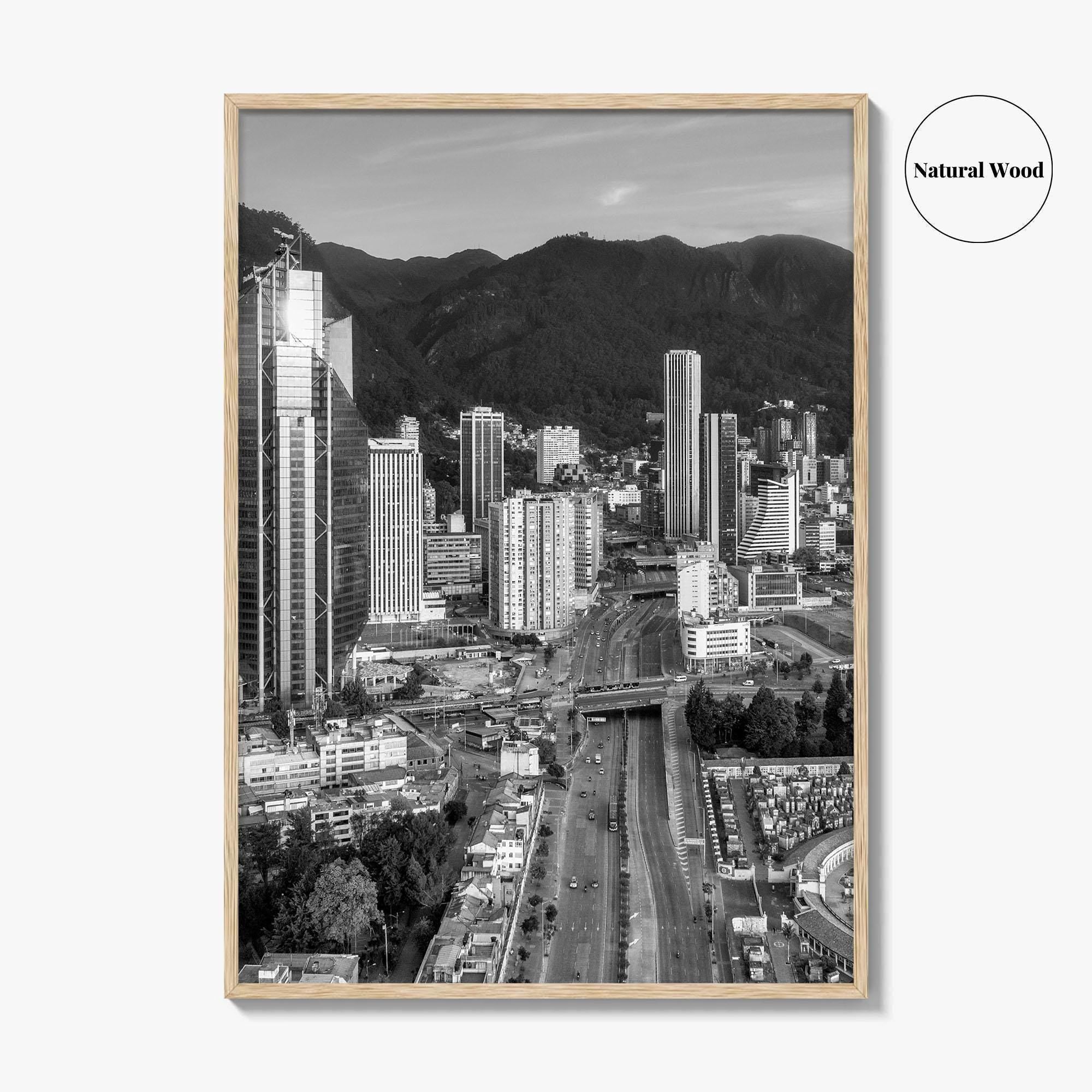 Bogota Skyline Black and White Fine Art Photo Print, Colombia Poster, International Center Downtown