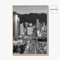 Bogota Skyline Black and White Fine Art Photo Print, Colombia Poster, International Center Downtown