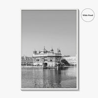 Golden Temple Amritsar Black and White Fine Art Photo Print, Harmandir Sahib India Poster