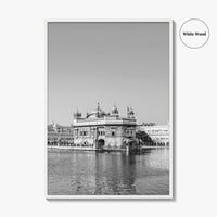 Golden Temple Amritsar Black and White Fine Art Photo Print, Harmandir Sahib India Poster